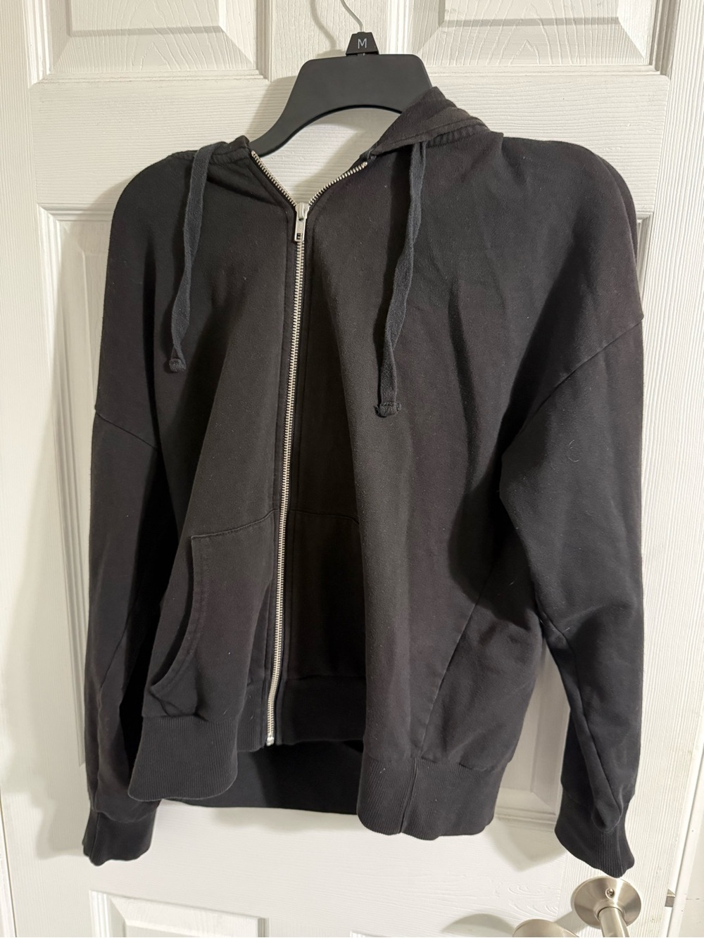 Black Zip-Up Hooded Sweater